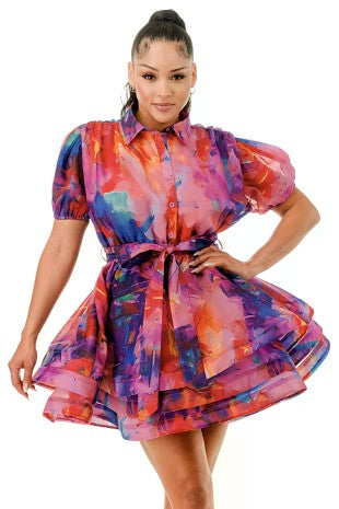 Organza Ruffle Dress