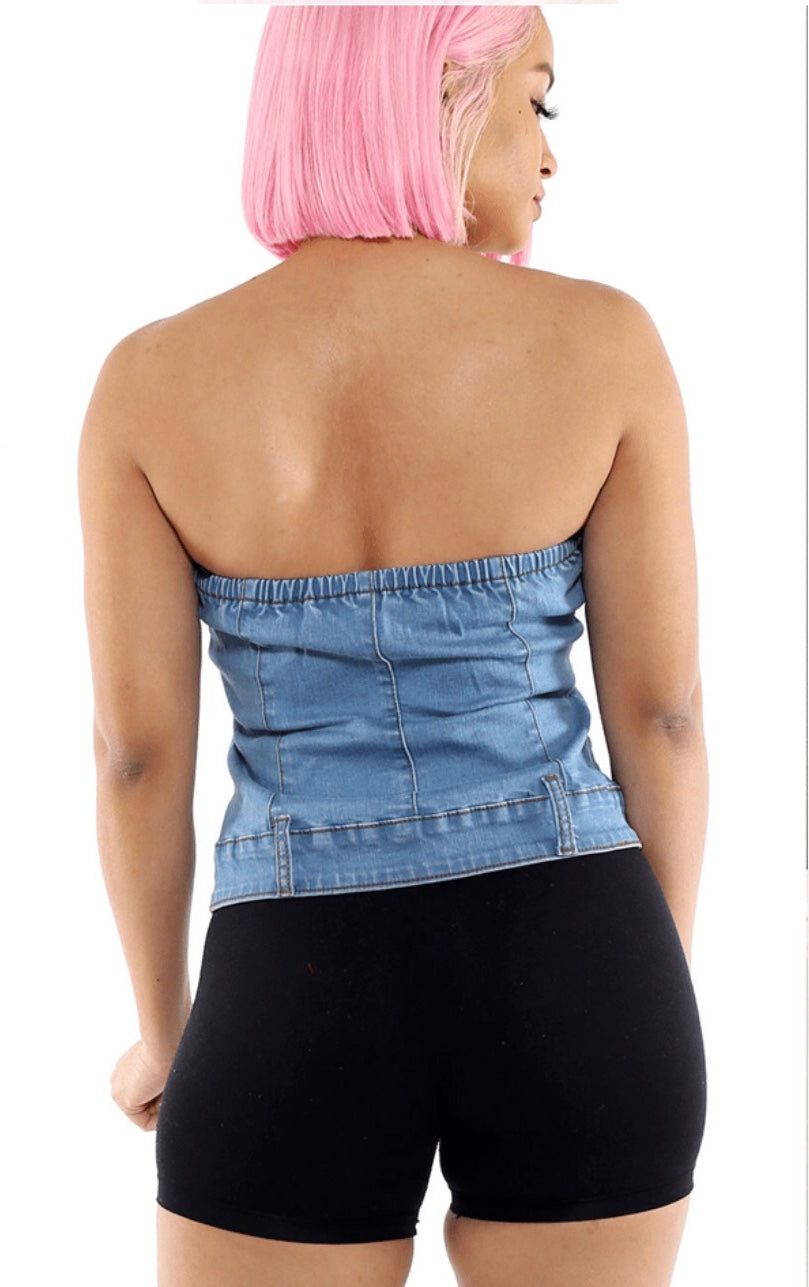 Denim Tube Top