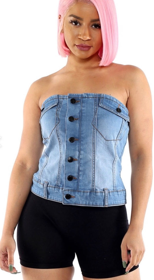 Denim Tube Top